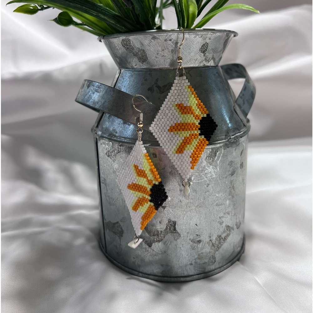 Handmade sunflower earrings